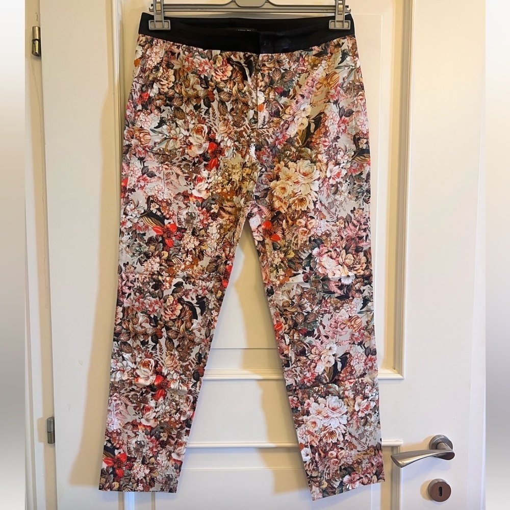 Zara Black Floral Pants size M
